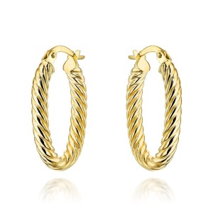 Kolczyki złote plecione owale