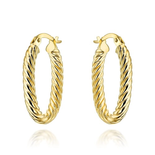 Kolczyki złote plecione owale