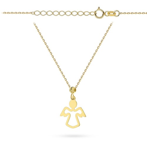 Naszyjnik złoty anioł super lekki