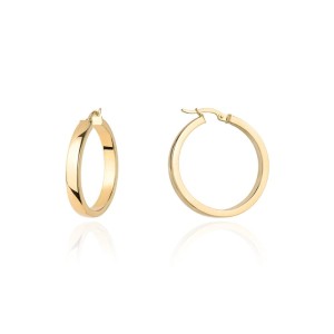 Kolczyki złote kółka szerokie na angielskim zapięciu 2,8 cm