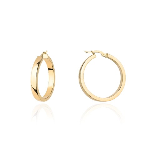 Kolczyki złote kółka szerokie na angielskim zapięciu 2,8 cm