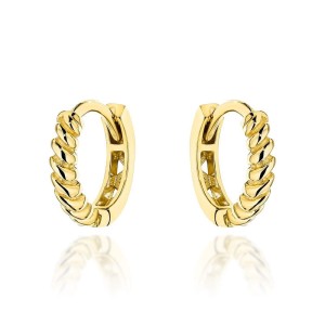 Kolczyki złote kółeczka żłobione 585