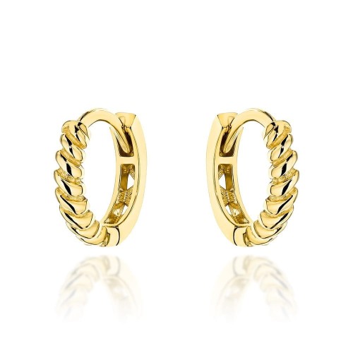 Kolczyki złote kółeczka żłobione 585