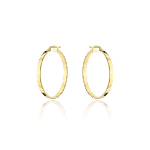 Kolczyki złote kółka szerokie na angielskim zapięciu 2,2 cm