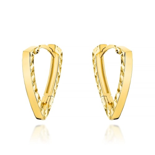 Kolczyki złote diamentowane trójkąty