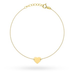 Bransoletka złota z gładkim serduszkiem