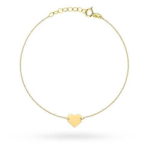 Bransoletka złota z gładkim serduszkiem