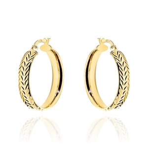 Kolczyki złote koła zdobione diamentowaniem