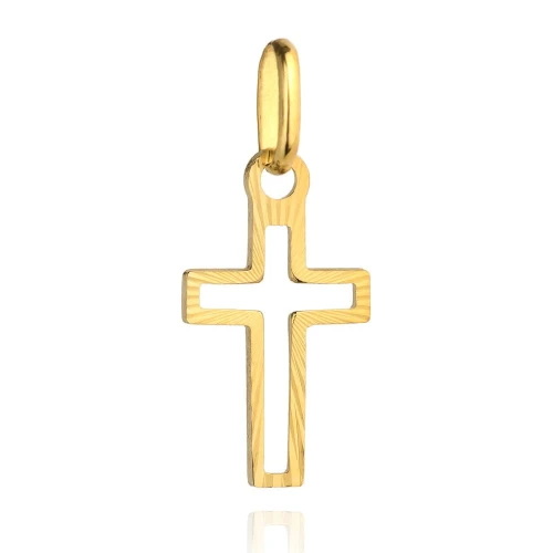Złoty krzyżyk diamentowany mały pr. 585