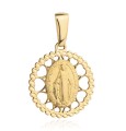 Cudowny Medalik w okrągłej oprawie ażurowej