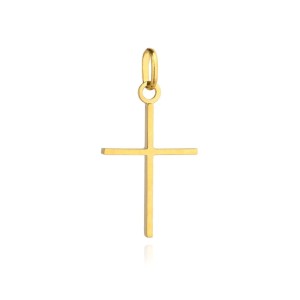 Złoty krzyżyk delikatnie diamentowany mały pr. 585