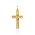 Krzyżyk złoty błyszczący z ukrzyżowanym Jezusem
