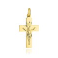 Krzyżyk złoty z Jezusem i diamentowanymi promieniami