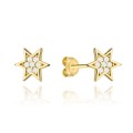 Kolczyki złote gwiazdki z cyrkoniami