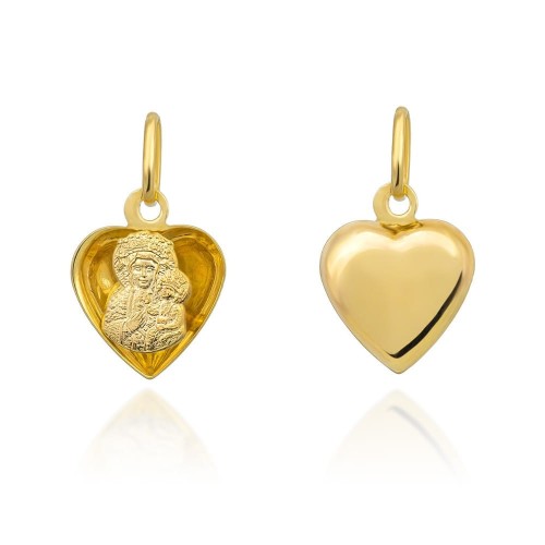 Medalik Matka Boska Częstochowska z dzieciątkiem w serduszku pr. 585