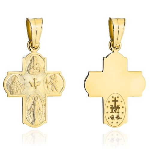 Krzyżyk złoty z Duchem Świętym duży