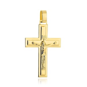 Krzyżyk złoty z wizerunkiem ukrzyżowanego Jezusa Chrystusa