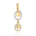 Zawieszka złota owal i kółko z cyrkoniami w pionie