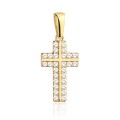 Krzyżyk złoty w oprawie cyrkonii