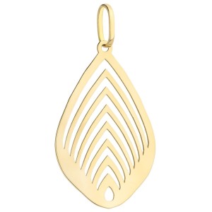 Zawieszka złoty ażurowy liść