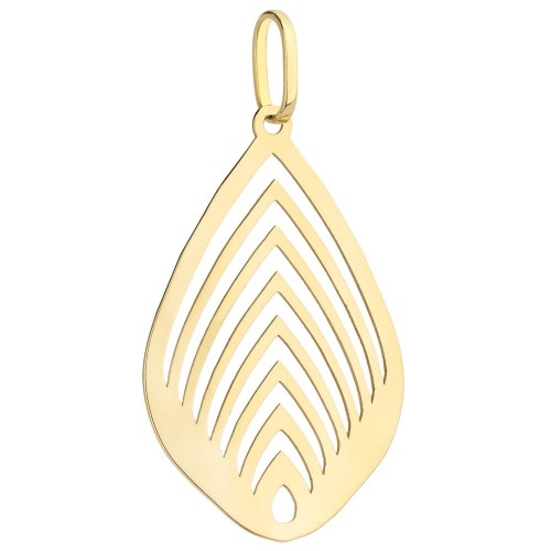 Zawieszka złoty ażurowy liść