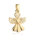 Zawieszka złota aniołek z gładkim serduszkiem