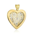 Zawieszka złota ażurowe serce w oprawie