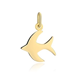 Zawieszka złota 585 jaskółka gładka polerowana
