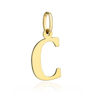 Zawieszka złota 585 literka C duża gładka