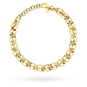 Bransoletka złota 585  splecione owalne kółka