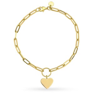 Bransoletka złote ogniwa i pełne serce